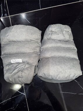 7 A.M. Enfant Grey Padded Baby Stroller Handmuffs
